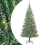 Árbol de Navidad Artificial Nevado con Luz LED Verde y 180 cm