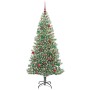Árbol de Navidad Artificial Nevado con Luz LED Verde y 180 cm
