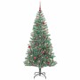 Árbol de Navidad Artificial Nevado con Luz LED Verde y 180 cm