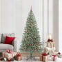 Árbol de Navidad Artificial Nevado con Luz LED Verde y 210 cm
