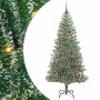 Árbol de Navidad Artificial Nevado con Luz LED Verde y 210 cm