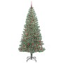 Árbol de Navidad Artificial Nevado con Luz LED Verde y 210 cm
