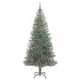 Árbol de Navidad Artificial Nevado con Luz LED Verde y 210 cm