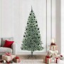 Árbol de Navidad Artificial Nevado con Luz LED Verde y 210 cm