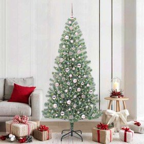 Árbol de Navidad Artificial Nevado con Luz LED Verde y 210 cm