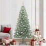 Árbol de Navidad Artificial Nevado con Luz LED Verde y 210 cm