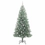 Árbol de Navidad Artificial Nevado con Luz LED Verde y 210 cm