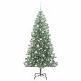 Árbol de Navidad Artificial Nevado con Luz LED Verde y 210 cm