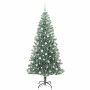 Árbol de Navidad Artificial Nevado con Luz LED Verde y 210 cm