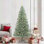 Árbol de Navidad Artificial Nevado con Luz LED Verde y 210 cm