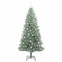 Árbol de Navidad Artificial Nevado con Luz LED Verde y 210 cm