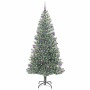 Árbol de Navidad Artificial Nevado con Luz LED Verde y 210 cm