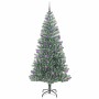 Árbol de Navidad Artificial Nevado con Luz LED Verde y 210 cm