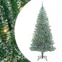 Árbol de Navidad Artificial Nevado con Luz LED Verde y 210 cm