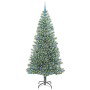Árbol de Navidad Artificial Nevado con Luz LED Verde y 210 cm