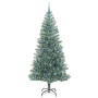 Árbol de Navidad Artificial Nevado con Luz LED Verde y 210 cm
