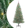 Árbol de Navidad Artificial Nevado con Luz LED Verde y 210 cm