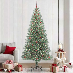 Árbol de Navidad Artificial Nevado con Luz LED Verde y 240 cm