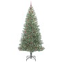 Árbol de Navidad Artificial Nevado con Luz LED Verde y 240 cm
