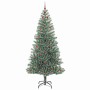 Árbol de Navidad Artificial Nevado con Luz LED Verde y 240 cm