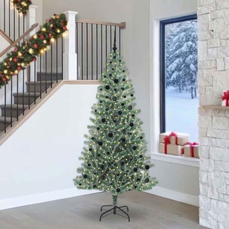 Árbol de Navidad Artificial Nevado con Luz LED Verde y 240 cm