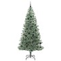 Árbol de Navidad Artificial Nevado con Luz LED Verde y 240 cm