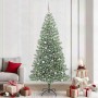 Árbol de Navidad Artificial Nevado con Luz LED Verde y 240 cm