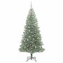 Árbol de Navidad Artificial Nevado con Luz LED Verde y 240 cm
