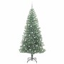 Árbol de Navidad Artificial Nevado con Luz LED Verde y 240 cm