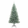 Árbol de Navidad Artificial Nevado con Luz LED Verde y 240 cm