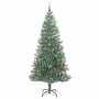 Árbol de Navidad Artificial Nevado con Luz LED Verde y 240 cm