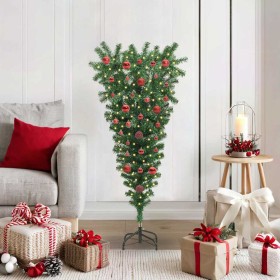 Árbol de Navidad Artificial Pre-iluminado al Revés con Juego de