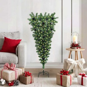 Árbol de Navidad artificial preiluminado al revés con juego de