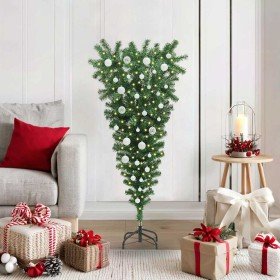 Árbol de Navidad artificial preiluminado al revés con juego de