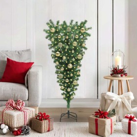 Árbol de Navidad artificial preiluminado al revés con juego de
