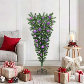 Árbol de Navidad artificial preiluminado invertido con juego de