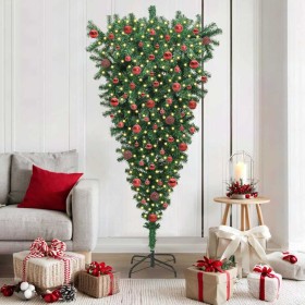 Árbol de Navidad artificial preiluminado al revés con juego de