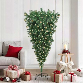 Árbol de Navidad artificial pre-iluminado alrevés con juego de