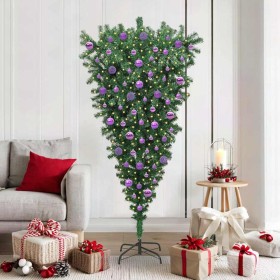 Árbol de Navidad artificial preiluminado al revés con juego de