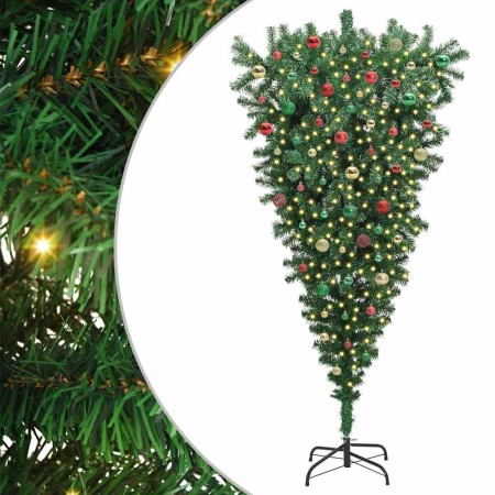 Árbol de Navidad artificial preiluminado al revés con conjunto