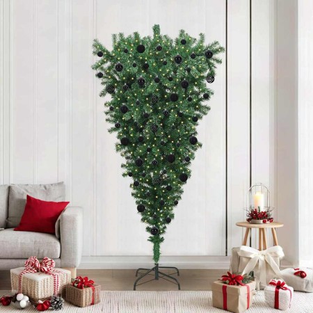 Árbol de Navidad artificial preiluminado al revés con juego de