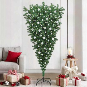 Árbol de Navidad artificial preiluminado al revés con juego de