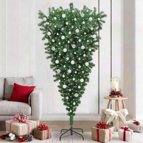 Árbol de Navidad artificial preiluminado al revés con juego de