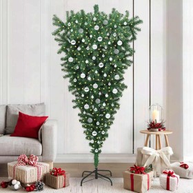 Árbol de Navidad artificial preiluminado al revés con set de