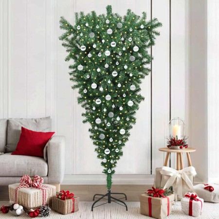 Árbol de Navidad artificial preiluminado al revés con set de