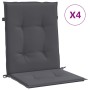 Low back garden chair cushion 4 pcs anthracite Oxford fabric by vidaXL, Cushions for chairs and sofas - Ref: Foro24-47549, Pr...