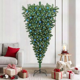 Árbol de Navidad artificial preiluminado al revés con juego de