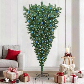 Árbol de Navidad artificial preiluminado al revés con juego de