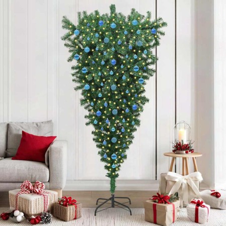 Árbol de Navidad artificial preiluminado al revés con juego de