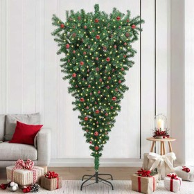 Árbol de Navidad artificial preiluminado al revés con set de